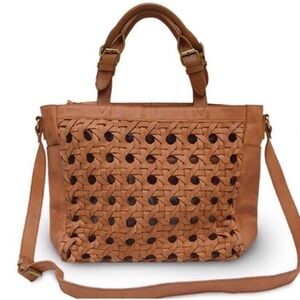 Anabaglish Hadley woven leather crossbody tote bag